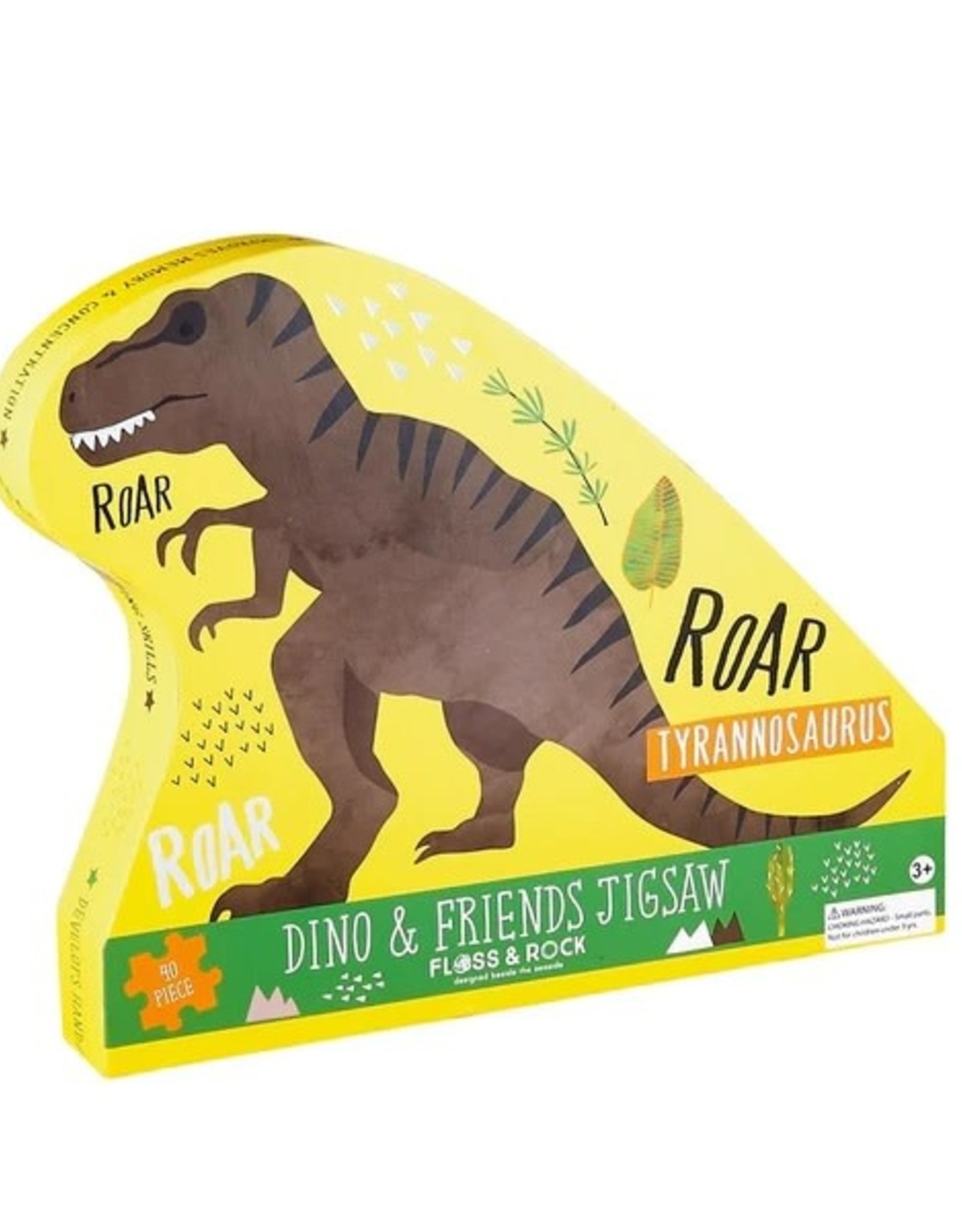 Floss & Rock DINO 40PC DINOSAUR SHAPED JIGSAW WITH SHAPED BOX