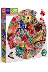 eeBoo BIRDS & BLOSSOMS 500PC ROUND PUZZLE