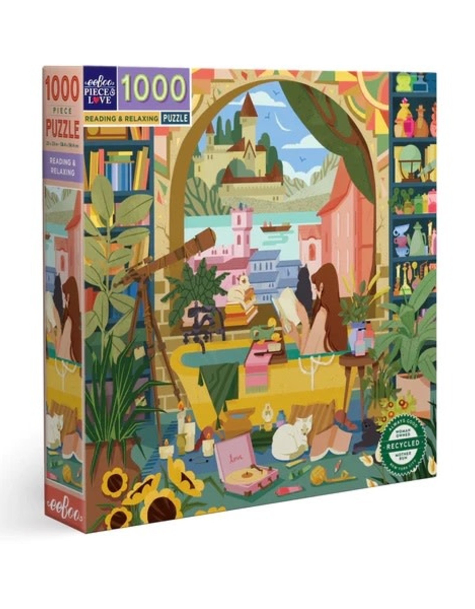 eeBoo READING & RELAXING 1000PC SQUARE PUZZLE