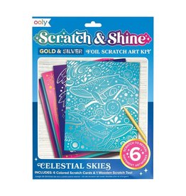 OOLY SCRATCH & SHINE FOIL SCRATCH ART KITS - CELESTIAL SKIES (7 PC SET)