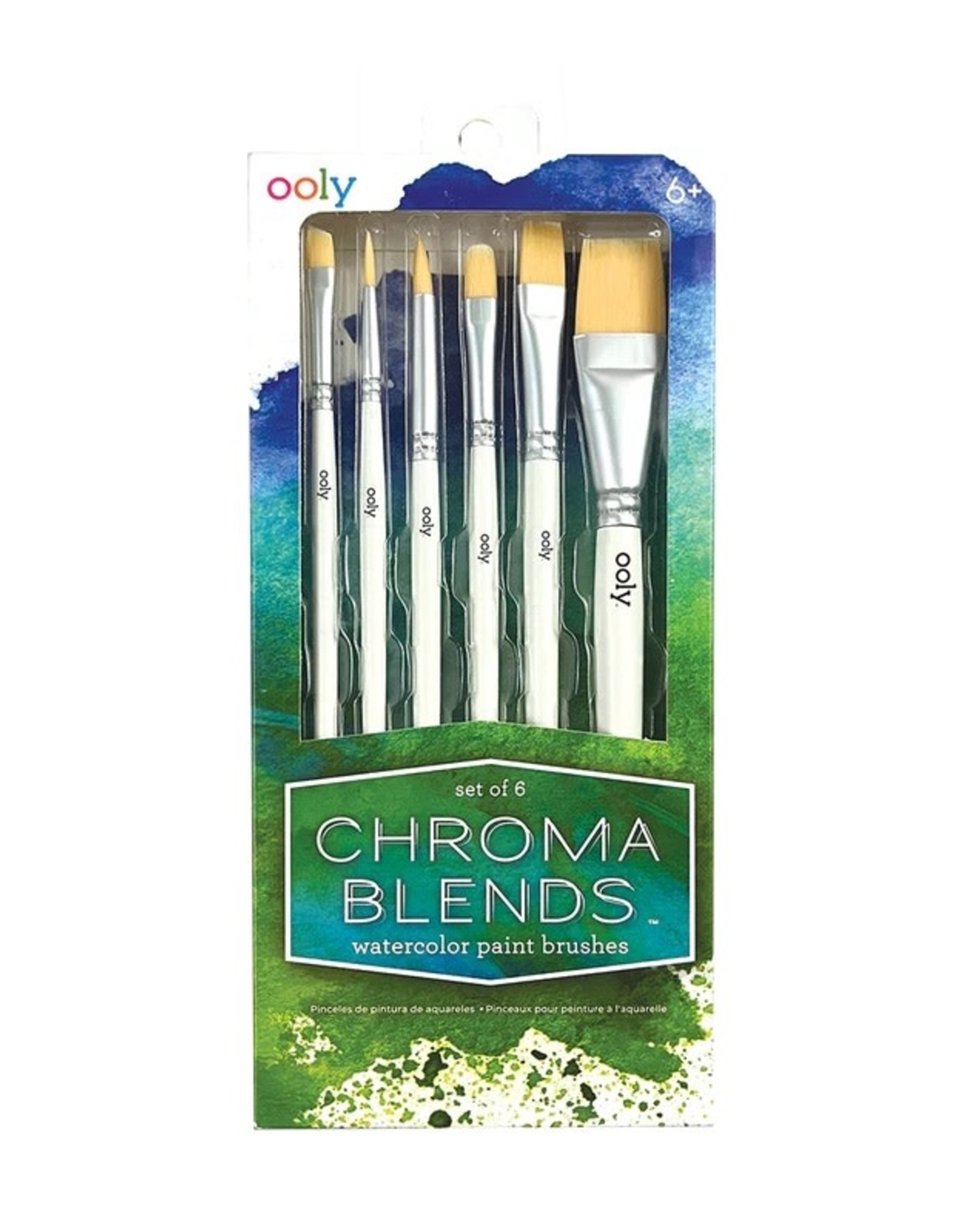 OOLY CHROMA BLENDS WATERCOLOR PAINT BRUSHES - SET OF 6