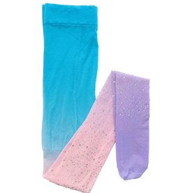 Great Pretenders Rhinestone Tights Ombre Lilac/Pink/Blue, Size 3-8
