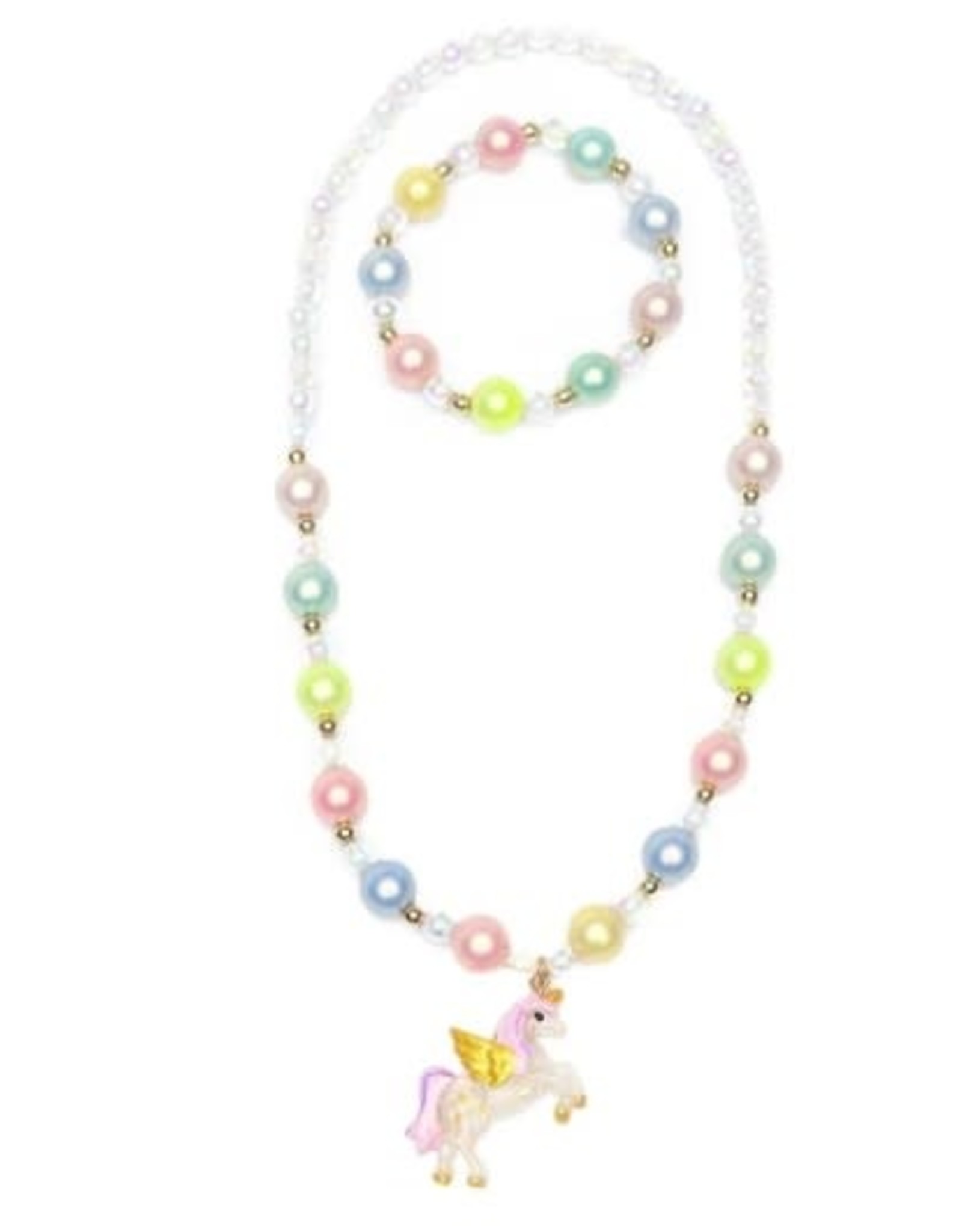 Great Pretenders Happy-Go-Unicorn Necklace & Bracelet Set, 2pc