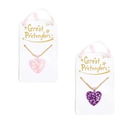 Great Pretenders Boutique Glitter Heart Necklace, Assorted
