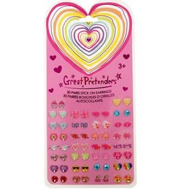 Great Pretenders Heart Sticker Earrings, 30 Pairs