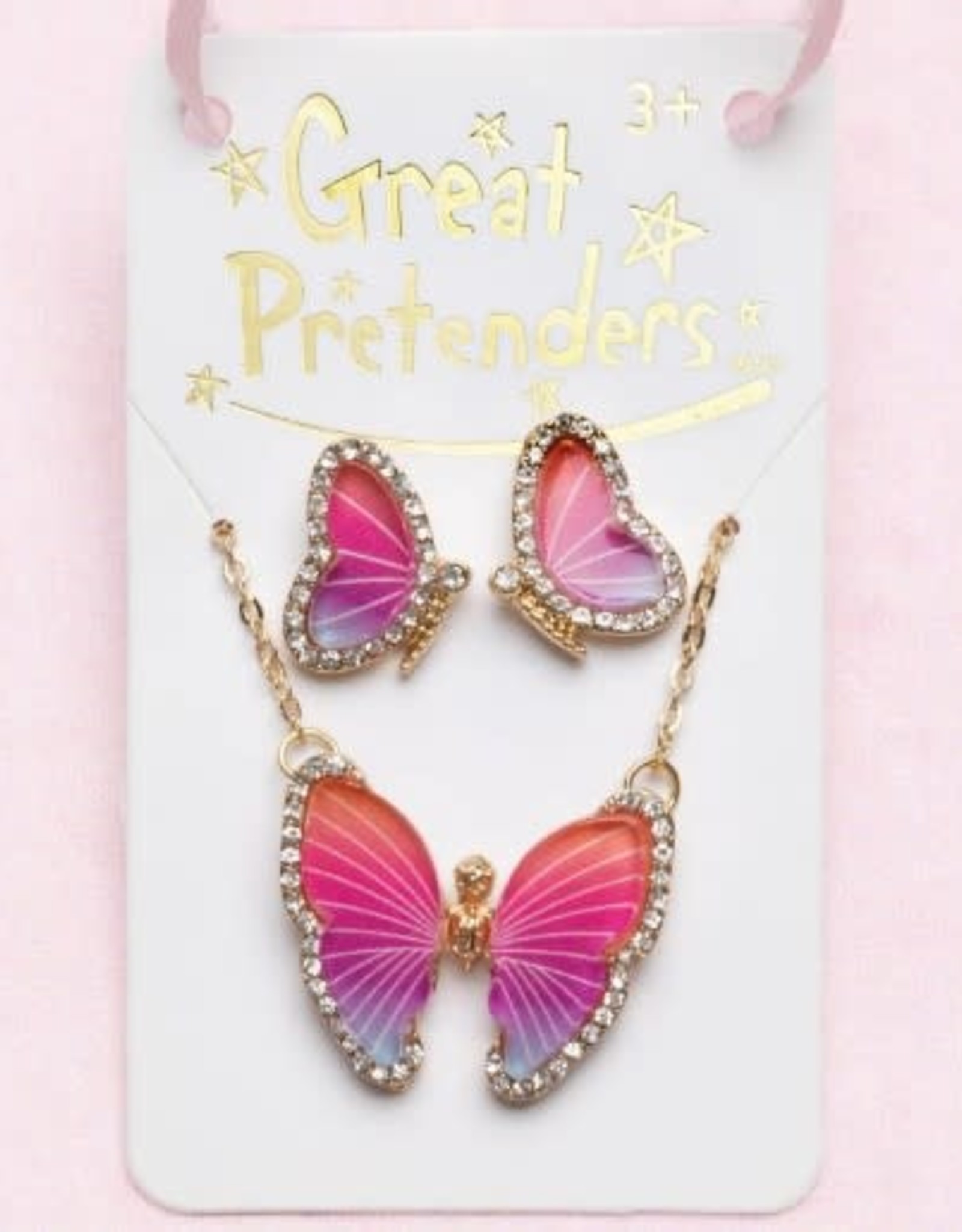 Great Pretenders Boutique Butterfly Necklace & Studded Earring Set
