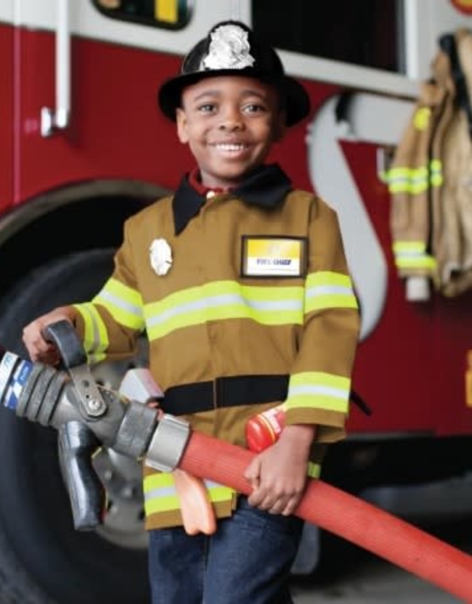 Great Pretenders Firefighter Set, Includes 5 Accessories, Tan, Size 5-6