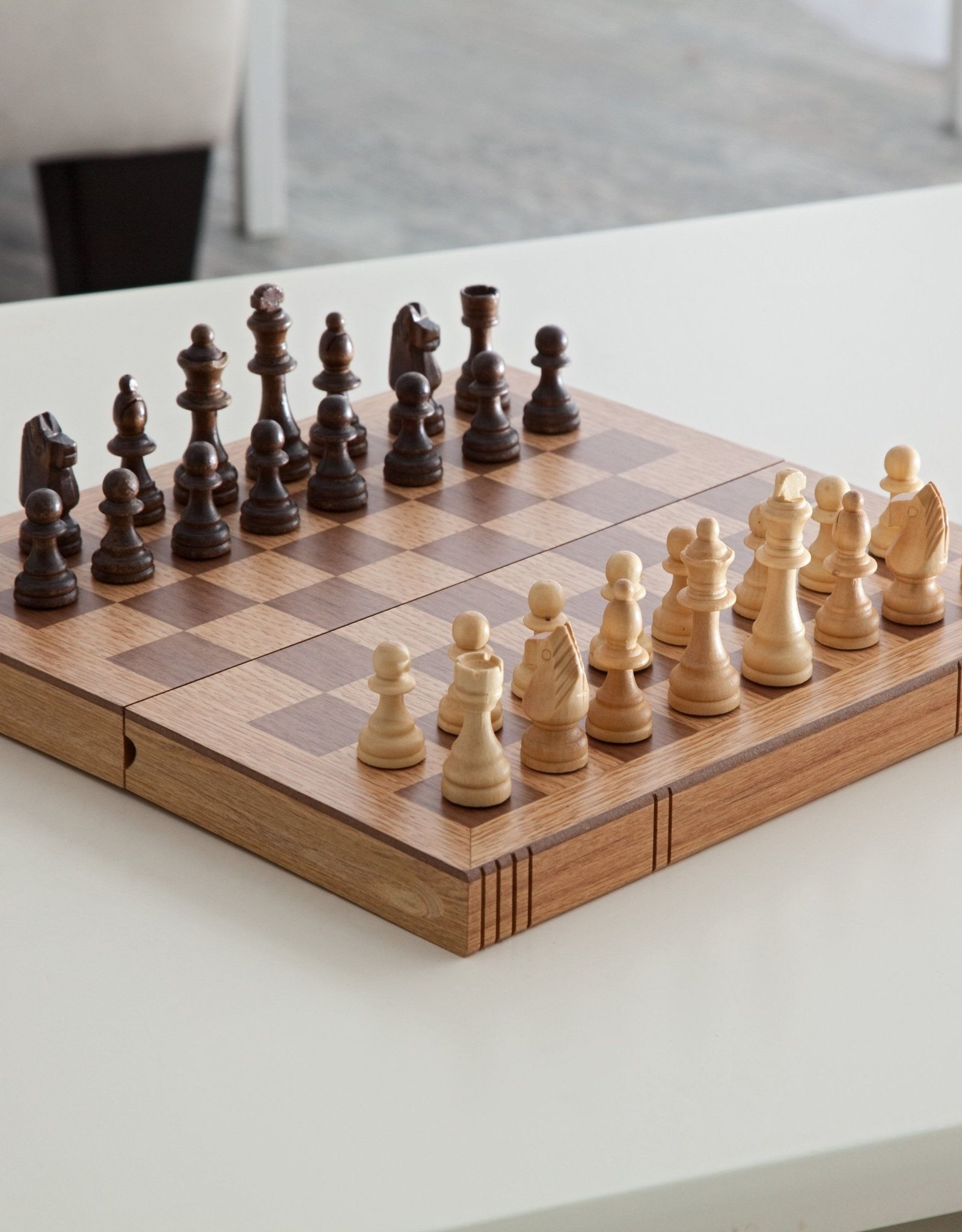 Chess Set 11" Folding Book Style (OAK)