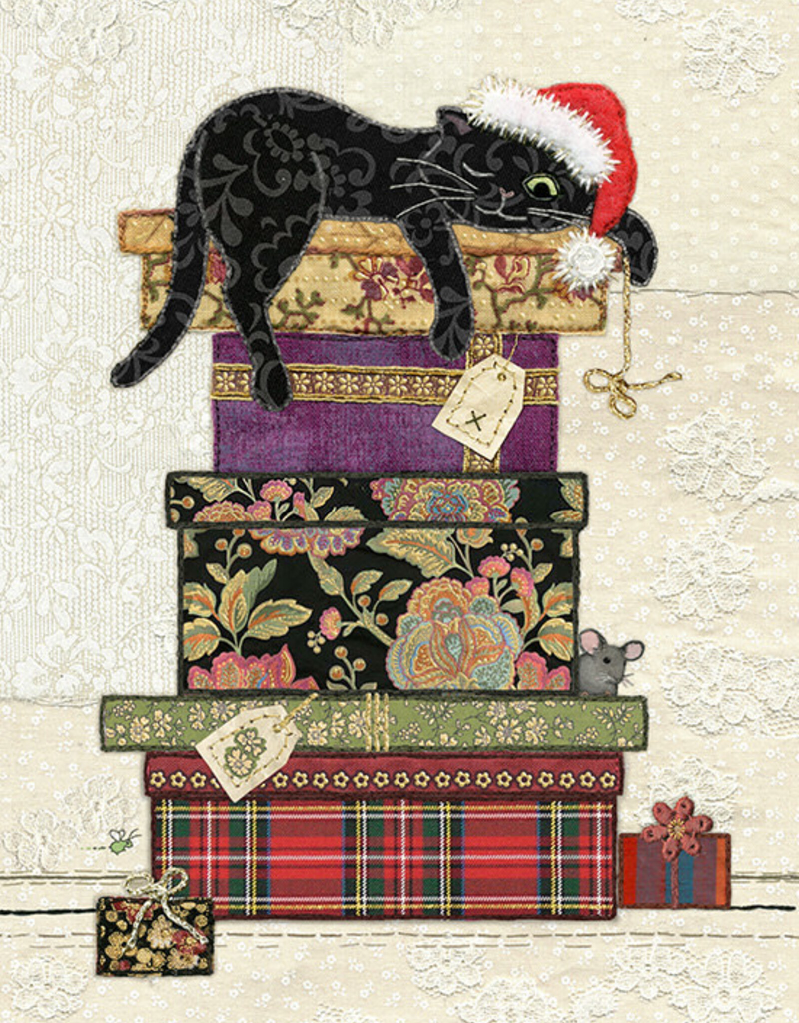 Incognito Cards CHRISTMAS-Cat On Presents-Blank(6.5"X4.6")