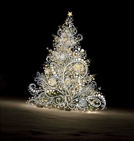 Incognito Cards CHRISTMAS/NOEL-White Christmas Tree/Arbre De Noel-Blank(6.5"X4.6")