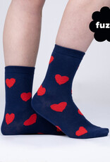 Sock It To Me WOMEN'S CREW: SWEET HEARTS (NAVY)