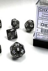Chessex Dice - 7pc Translucent - Smoke w/White Polyhedral