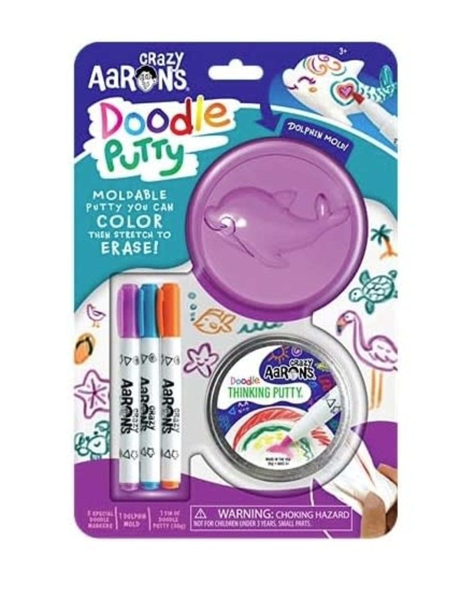 Crazy Aaron's Thinking Putty 2.75" Mini Tin Doodle Putty - Dolphin Mold