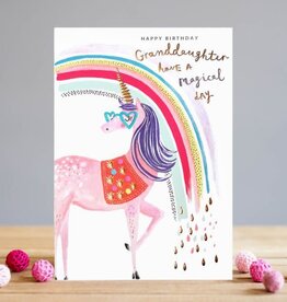 Incognito Tiny sparkles - Happy birthday granddaughter have a magical day - Unicorn - Blank 5'' x 7''