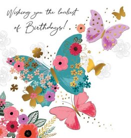 Incognito SUBLIME - HAPPY BIRTHDAY - WISHING YOU THE LOVELIEST OF BIRTHDAYS! - BUTTERFLIES (6" x 6") MESSAGE: ENJOY!