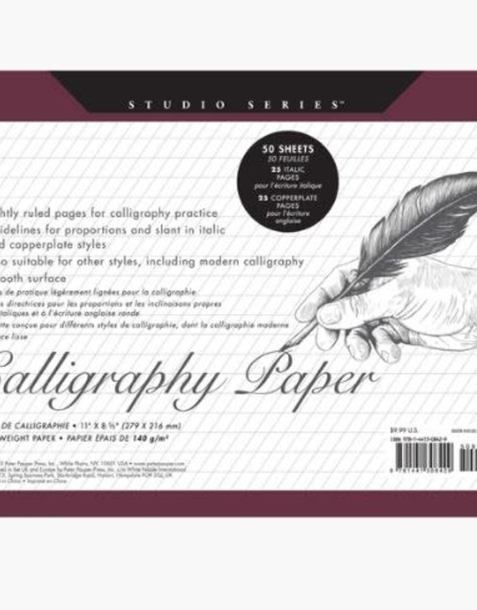 Peter Pauper Press STUDIO SERIES CALLIGRAPHY PAPER PAD