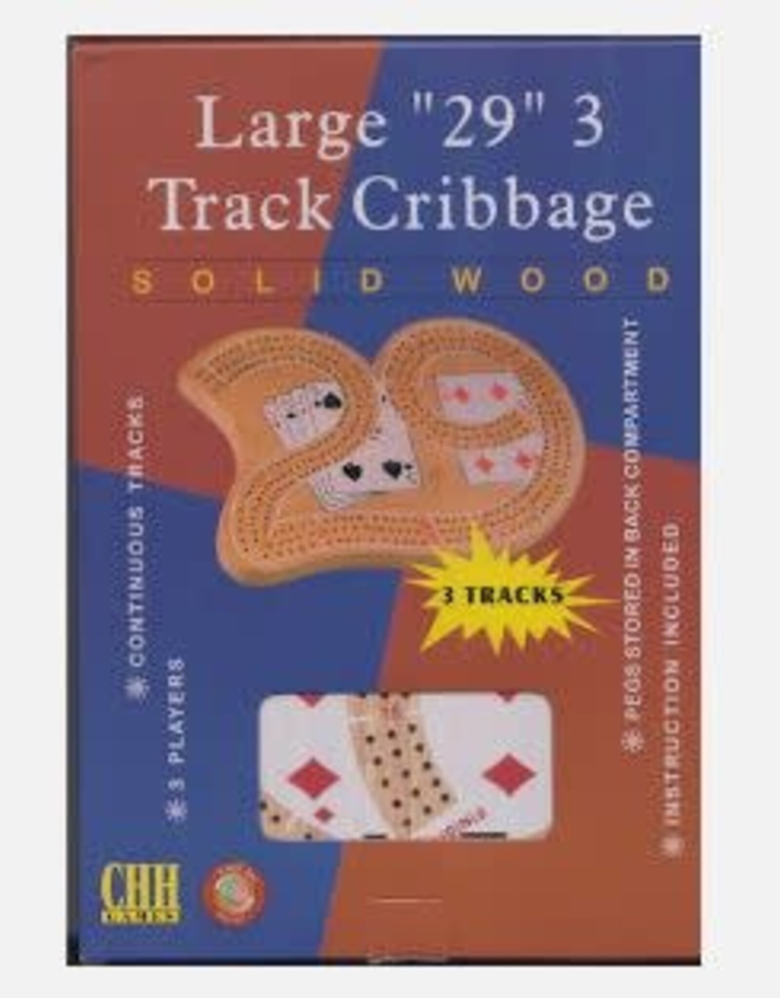 CHH Games Cribbage Board Large 29 - 3 Natural Color Track