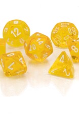 Chessex Dice - 7pc Translucent - Yellow/White Polyhedral