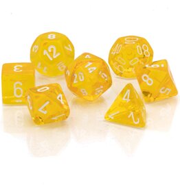 Chessex Dice - 7pc Translucent - Yellow/White Polyhedral