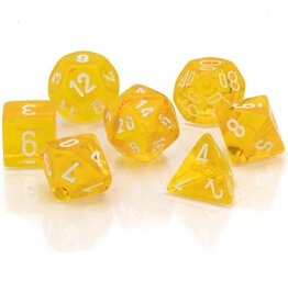 Chessex Dice - Translucent 7 pc Yellow/White Polyhedral