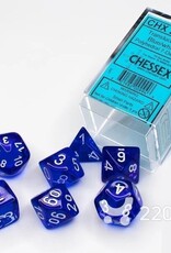 Chessex Dice - 7pc Translucent Blue & White Polyhedral