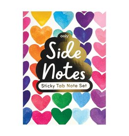 OOLY SIDE NOTES STICKY NOTES TAB SETS - RAINBOW HEARTS