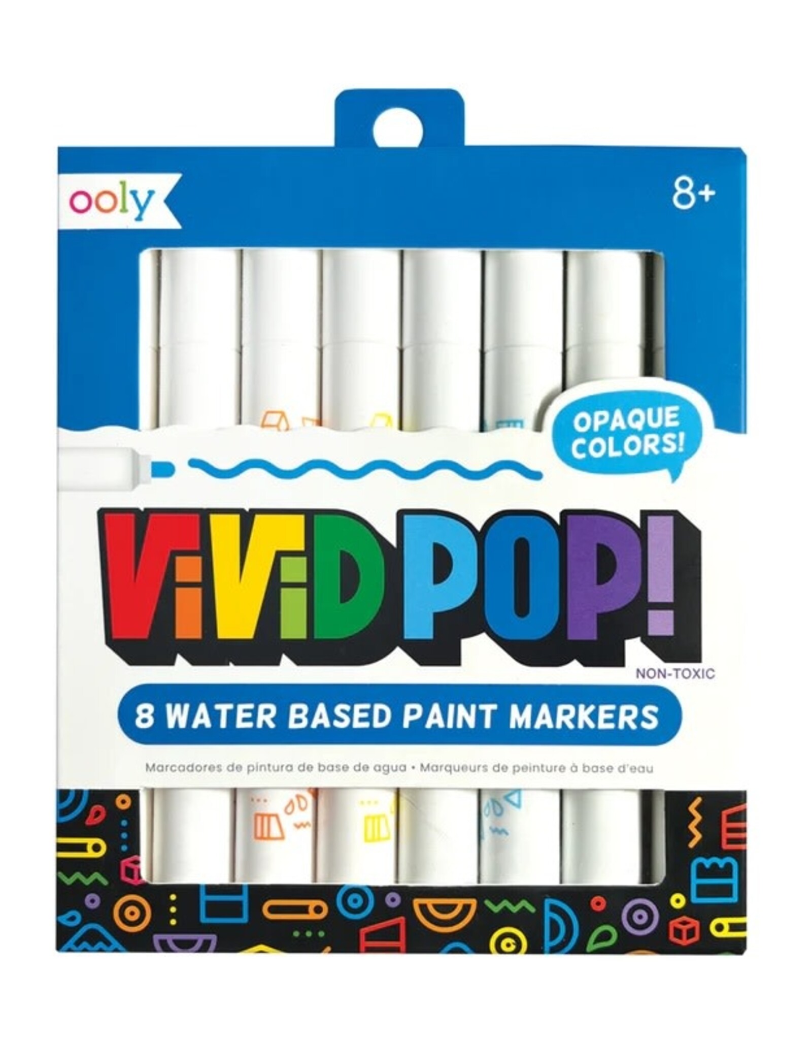 OOLY VIVID POP! WATER BASED PAINT MARKERS - 8 COLORS