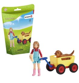 Schleich Farm World Puppy Wagon Ride 42543