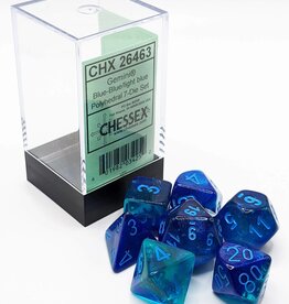Chessex Dice - 7pc Gemini Blue/Light Blue Luminary Polyhedral