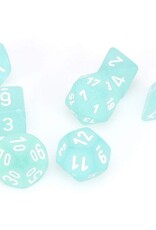 Chessex Dice - 7pc Frosted Teal/White Polyhedral