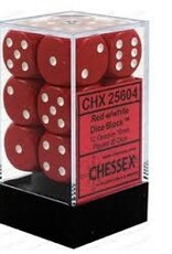 Chessex Dice - 12D6 Opaque Red/White