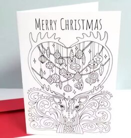 Merry Christmas Reindeer - Colouring Card