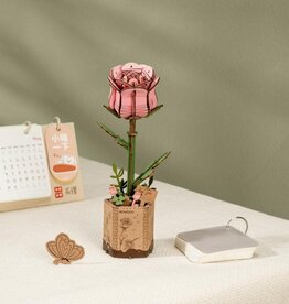 Robotime Wooden Bloom Craft - Pink Rose
