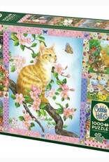 Cobble Hill Blossoms and Kittens Quilt 1000pc CH80272