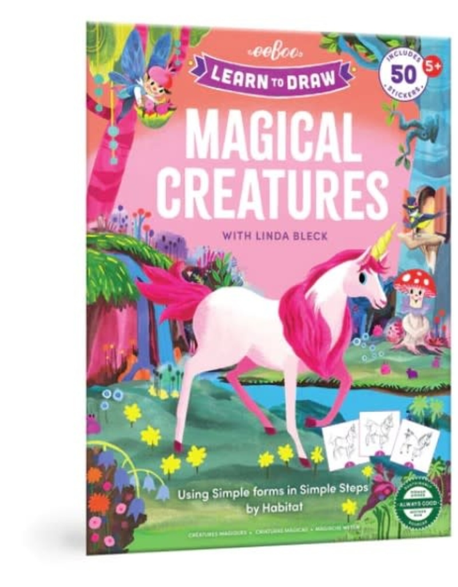 eeBoo Learn to Draw Magical Creatures w/Stickers