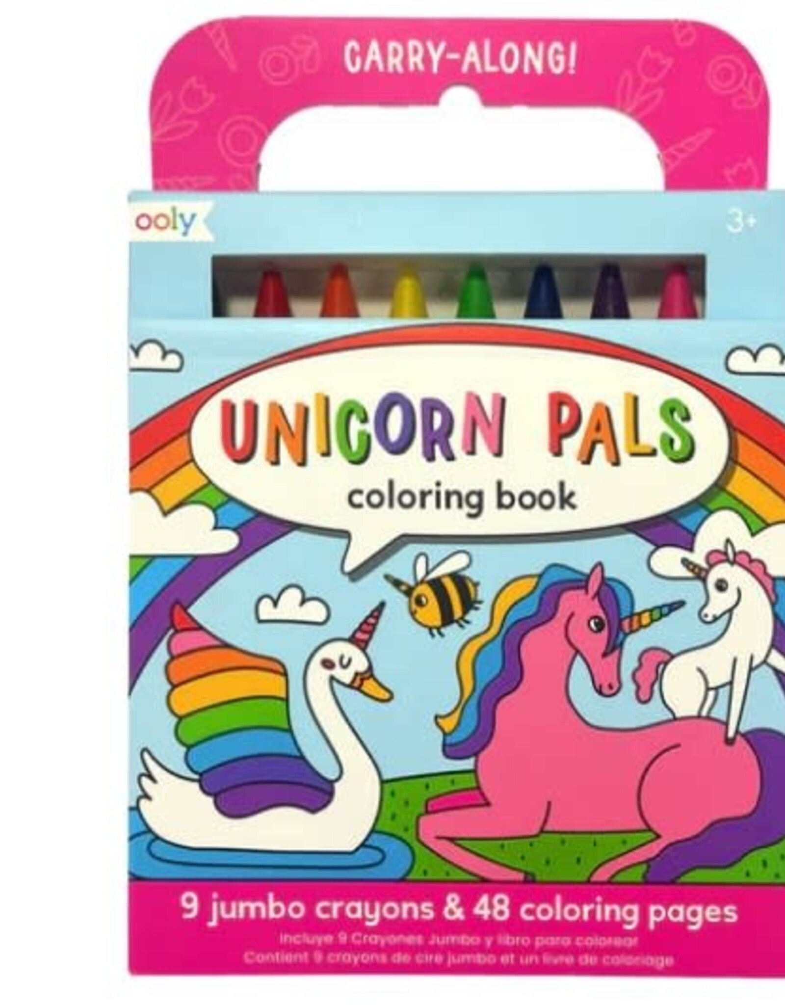 OOLY CARRY ALONG CRAYONS & COLOURING BOOK KIT - UNICORN PALS