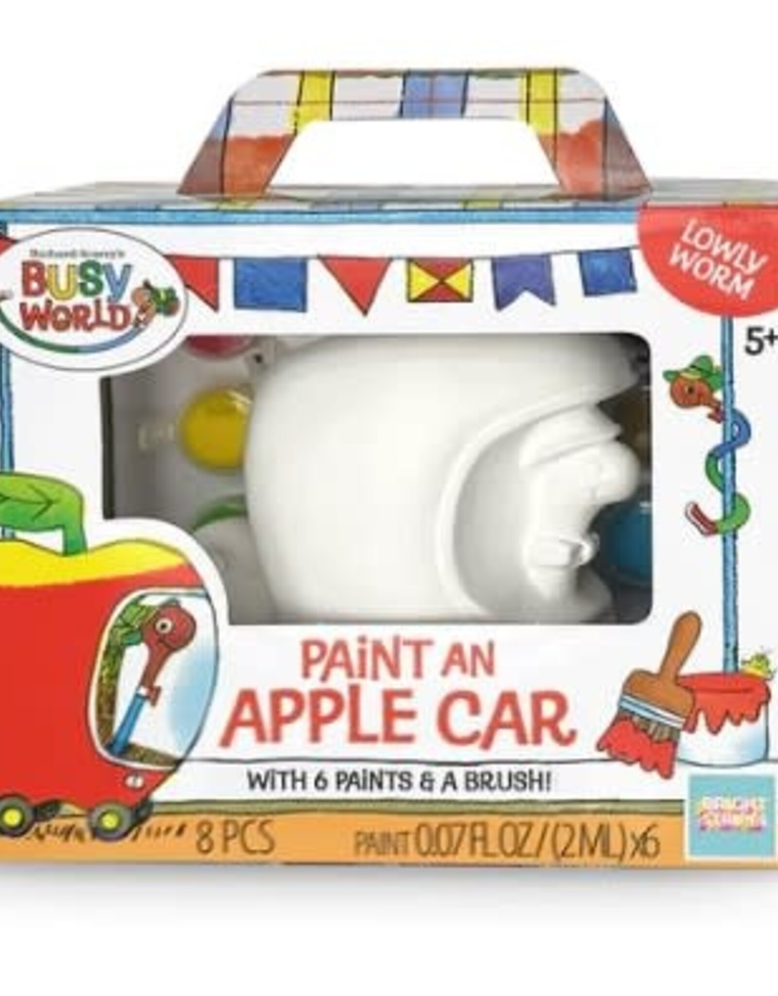 Bright Stripes Richard Scarry Paint A Racer- Apple Car