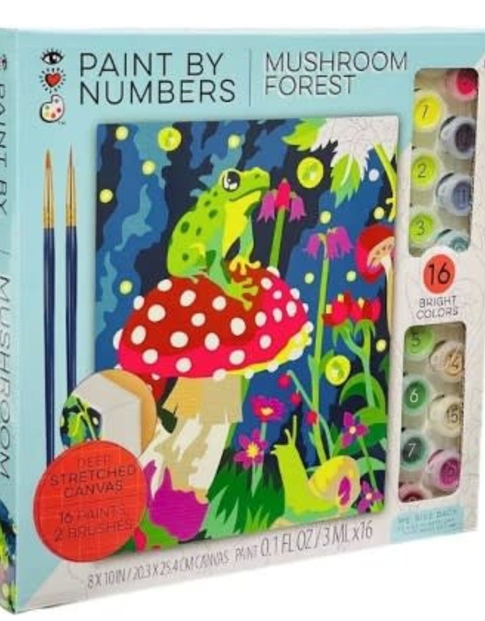 Bright Stripes Paint By Numbers- Frog & Mushroom