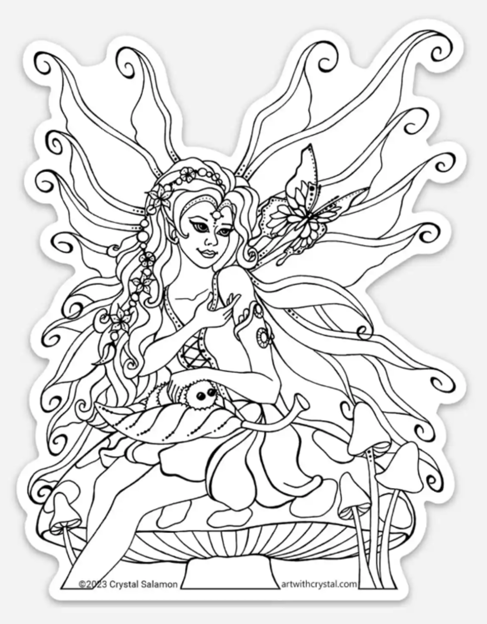 Crystal Salamon Colouring Sticker - Fairy