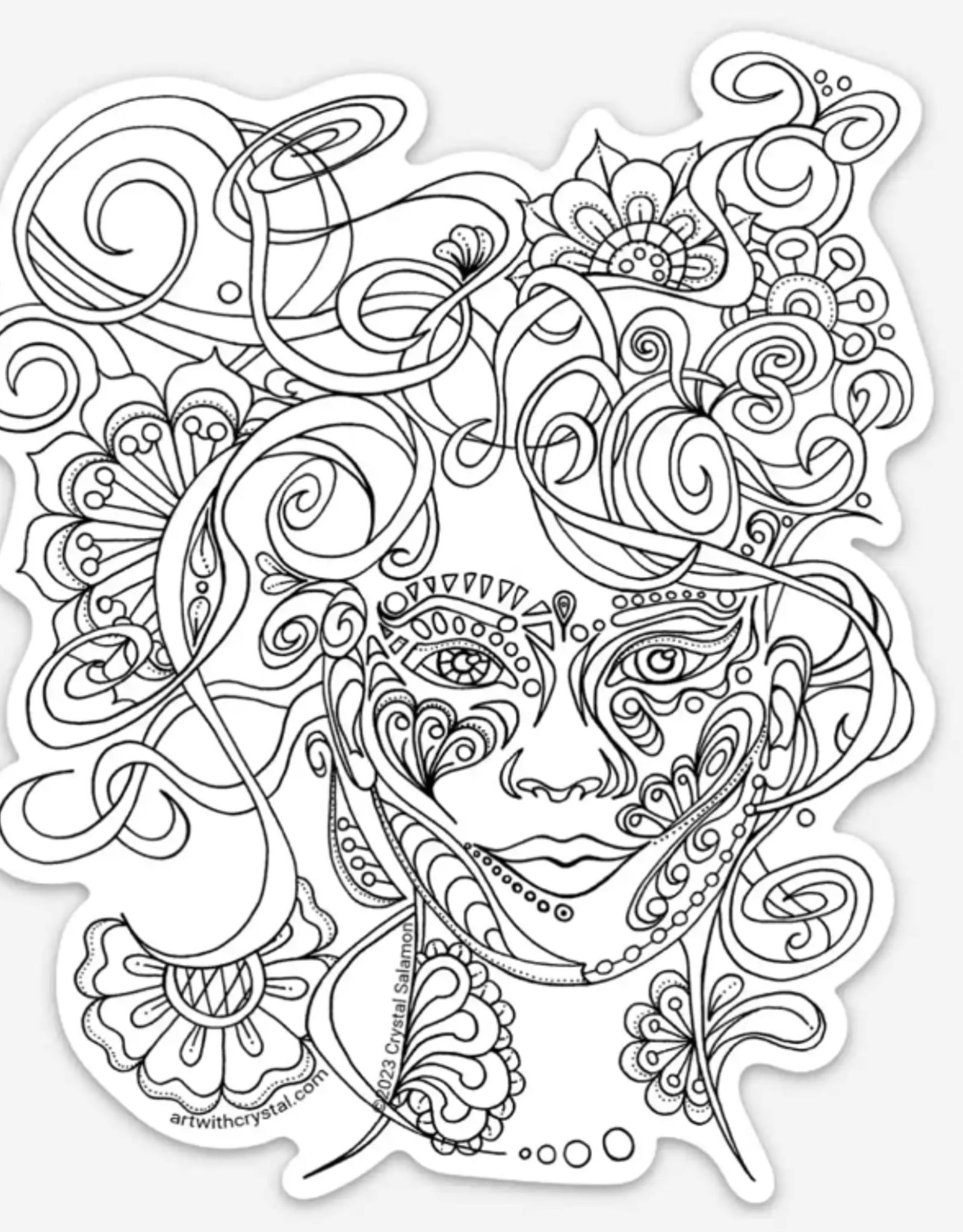 Crystal Salamon Colouring Sticker - Face / Mysteriosa