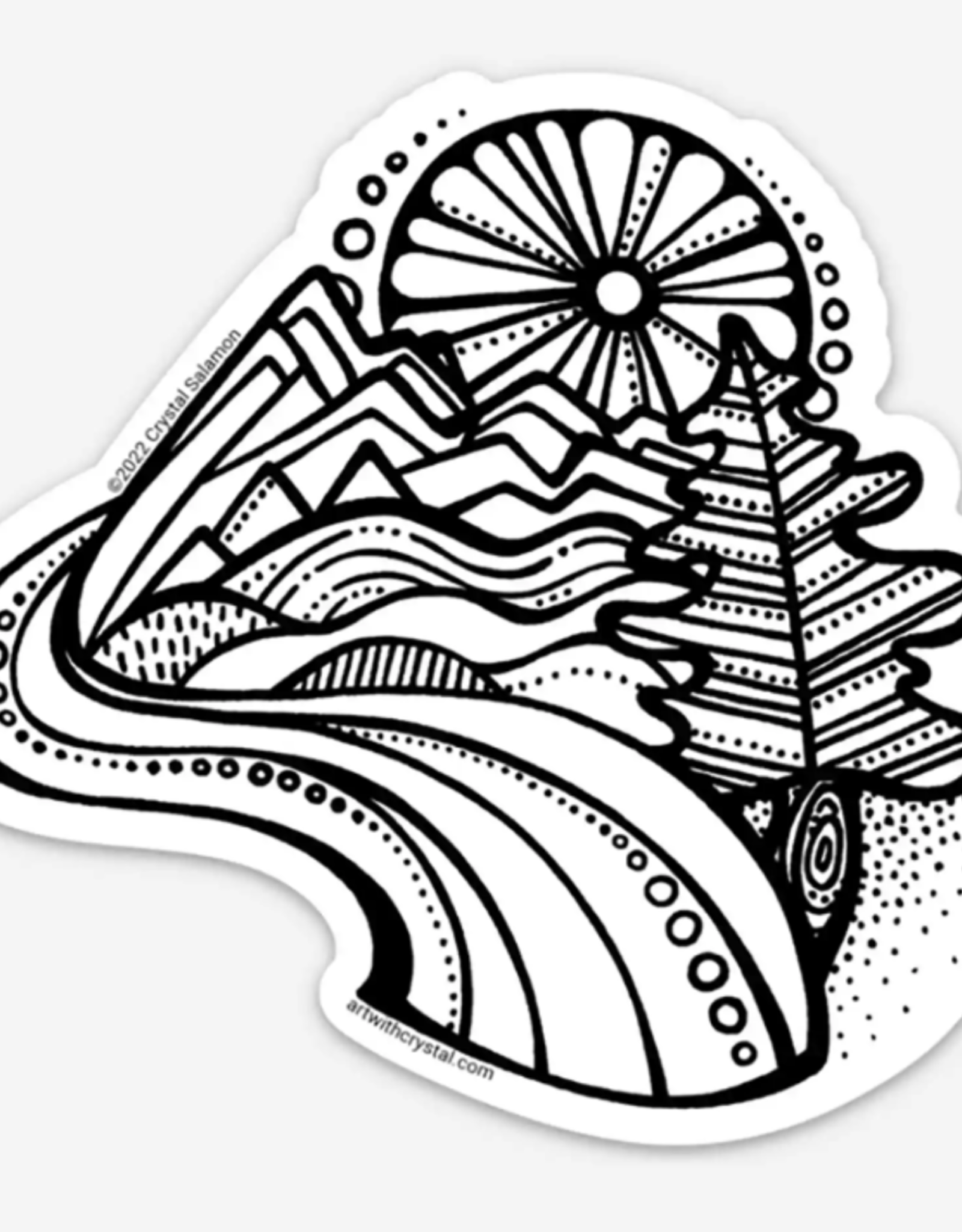 Crystal Salamon Colouring Sticker-Mountain Joy