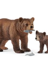 Schleich Grizzly Bear Mother with Cub 42473