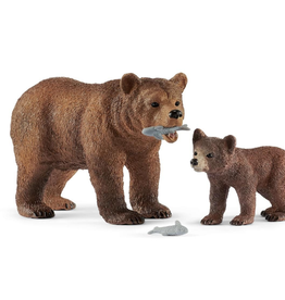 Schleich Grizzly Bear Mother with Cub 42473