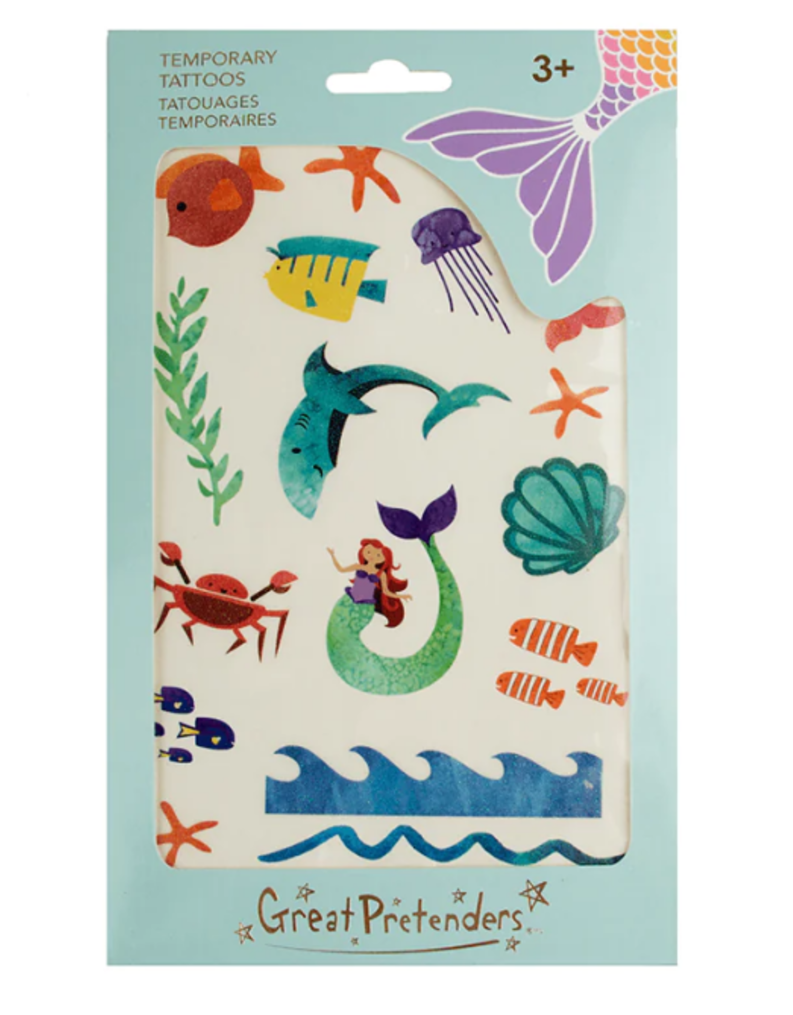 Great Pretenders Mermaid Tattoos, 1 Sheet