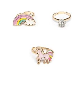 Great Pretenders Boutique Unicorn Rainbow Rings, 3pcs