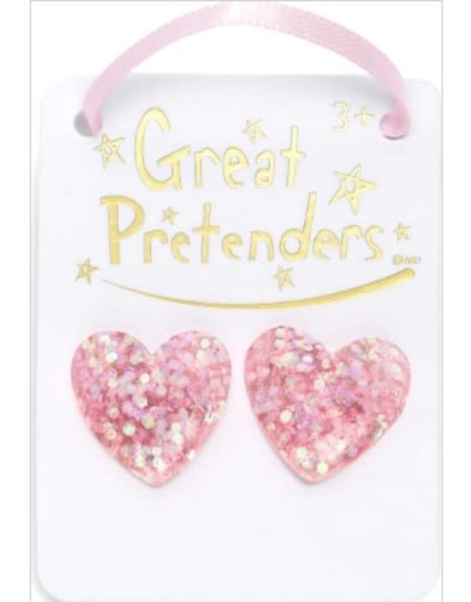 Great Pretenders Boutique Glitter Hearts Clip On Earrings, Assorted