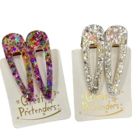 Great Pretenders Boutique Gel Sparkle Hairclips, 2pc, Assorted