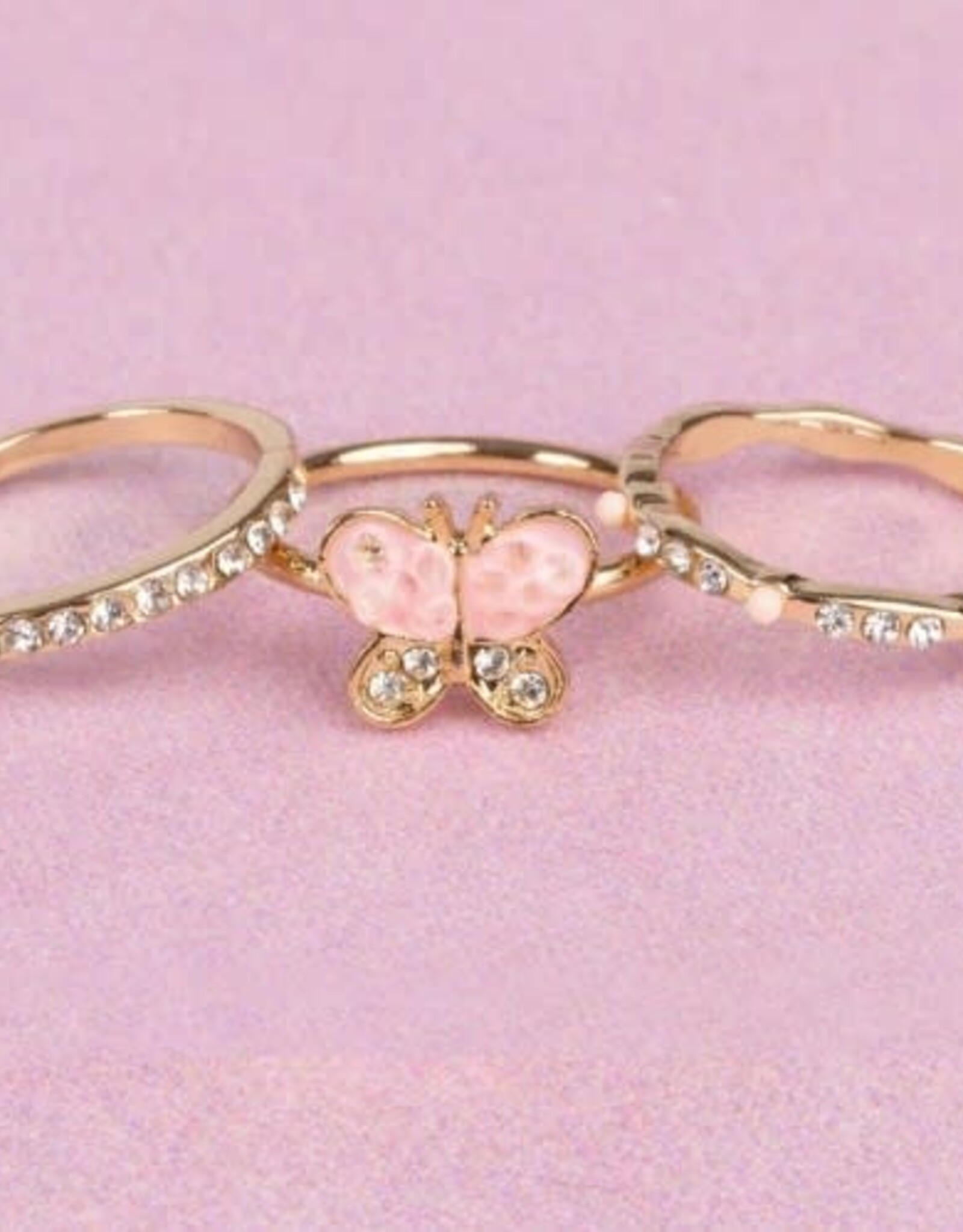 Great Pretenders Boutique Chic Butterfly Garden Rings, 4pcs