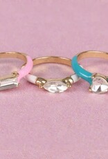 Great Pretenders Boutique Chic Crystal Cool Rings, 3pcs