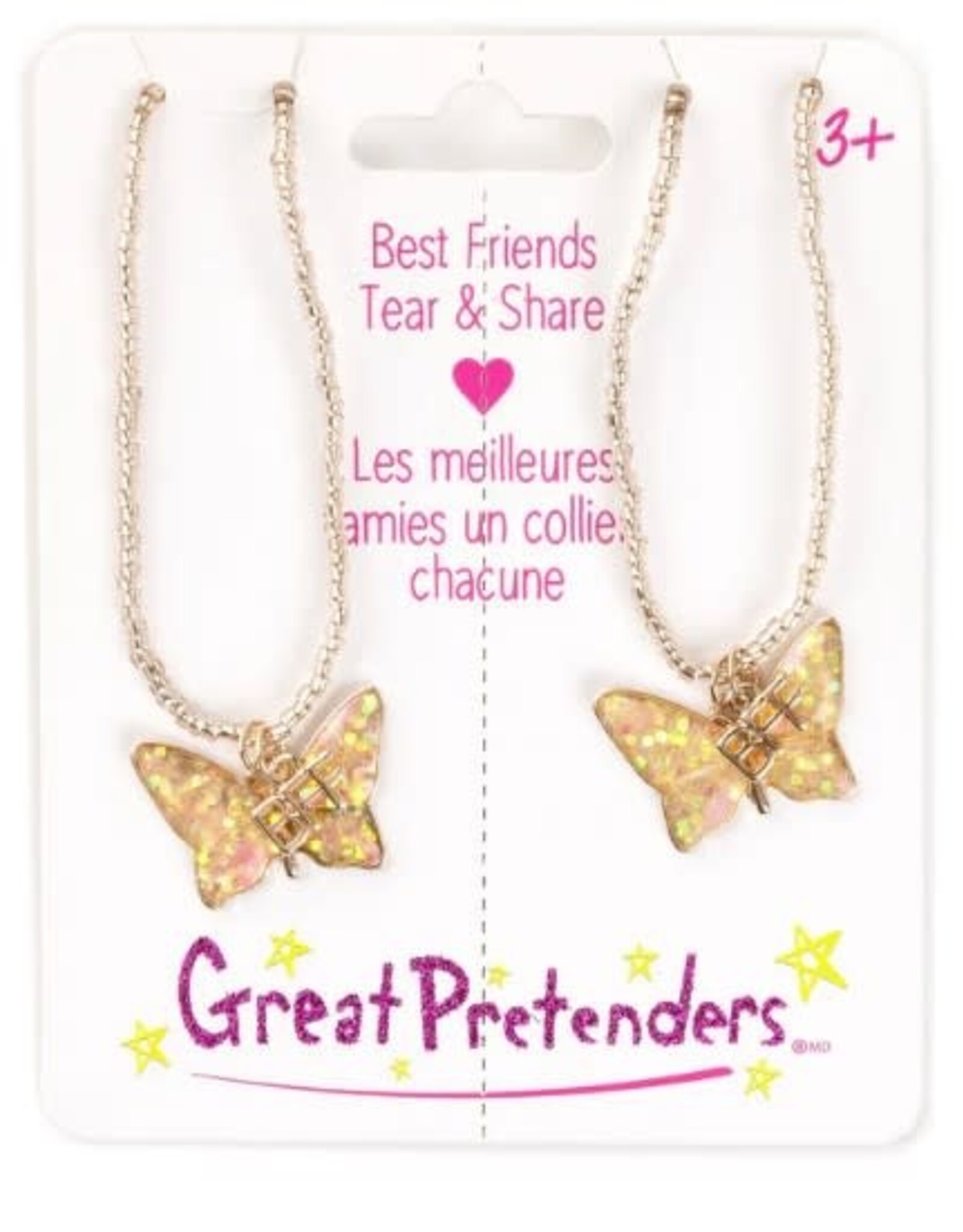 Great Pretenders BFF Butterﬂy Share & Tear Necklace, 2pc